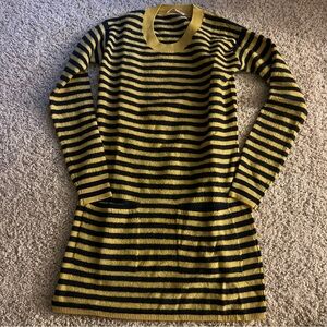 SeebyChloe Striped Yellow and Black Sweater Dress